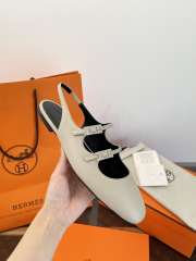 Uubags Hermes Mila slingback in beige nomade goatskin featuring a Hapi buckle - 5