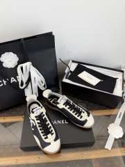 Uubags Chanel sneakers embossed calfskin and suede calfskin in black & white  - 4