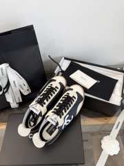 Uubags Chanel sneakers embossed calfskin and suede calfskin in black & white  - 1