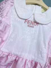 Uubags Fendi baby girl's pink cotton FF logo dress - 4