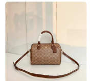 Uubags Coach Rowan Satchel Bag In Signature Canvas In Im/Tan/Brown 25x15x12cm - 1