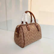 Uubags Coach Rowan Satchel Bag In Signature Canvas In Im/Tan/Brown 25x15x12cm - 6