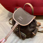 Uubags Miu Miu canvas and leather backpack in cocoa brown/brandy 25x29.5x12.5cm - 6