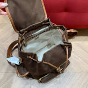 Uubags Miu Miu canvas and leather backpack in cocoa brown/brandy 25x29.5x12.5cm - 2