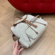 Uubags Miu Miu small canvas and leather backpack beige/brandy 18x22x11.5cm - 3