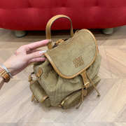 Uubags Miu Miu medium corduroy backpack in cinnamon 18x22x11.5cm - 5