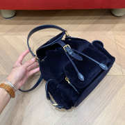Uubags Miu Miu medium corduroy backpack in navy 18x22x11.5cm - 5