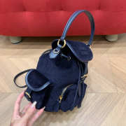 Uubags Miu Miu medium corduroy backpack in navy 18x22x11.5cm - 4