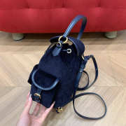 Uubags Miu Miu medium corduroy backpack in navy 18x22x11.5cm - 3