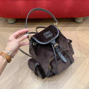 Uubags Miu Miu medium corduroy backpack in ebony 18x22x11.5cm - 6