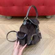 Uubags Miu Miu medium corduroy backpack in ebony 18x22x11.5cm - 5