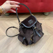 Uubags Miu Miu medium corduroy backpack in ebony 18x22x11.5cm - 4