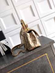 Uubags Chanel small Coco handle bag in 25K gold tone with diamond-style details 23cm - 5