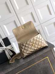 Uubags Chanel small Coco handle bag in 25K gold tone with diamond-style details 23cm - 2
