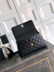 Uubags Chanel small black Coco handle bag in 25K gold hardware with diamond-style details 23cm - 3