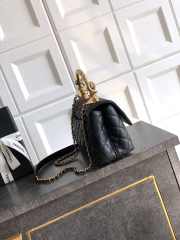 Uubags Chanel small black Coco handle bag in 25K gold hardware with diamond-style details 23cm - 4