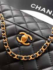 Uubags Chanel small black Coco handle bag in 25K gold hardware with diamond-style details 23cm - 5