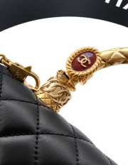 Uubags Chanel small black Coco handle bag in 25K gold hardware with diamond-style details 23cm - 6