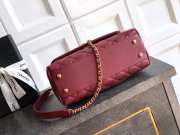 Uubags Chanel small red Coco handle bag in 25K gold hardware with diamond-style details 23cm - 6