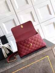 Uubags Chanel small red Coco handle bag in 25K gold hardware with diamond-style details 23cm - 3