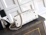 Uubags Chanel small white Coco handle bag in 25K gold hardware with diamond-style details 23cm - 5