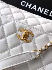 Uubags Chanel small white Coco handle bag in 25K gold hardware with diamond-style details 23cm - 2