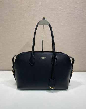 Uubags Prada Large leather tote bag in black 35x24.5x13.5cm
