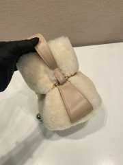Uubags Prada Triangle Logo Shearling Mini Shoulder Bag 14x21x15cm - 5