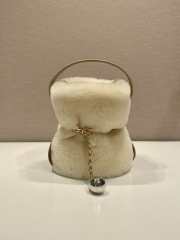 Uubags Prada Triangle Logo Shearling Mini Shoulder Bag 14x21x15cm - 4