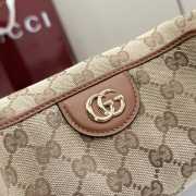 Uubags Gucci Diana small shoulder bag in beige and brown GG canvas 24x15x5cm - 4