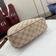 Uubags Gucci Diana small shoulder bag in beige and brown GG canvas 24x15x5cm - 3
