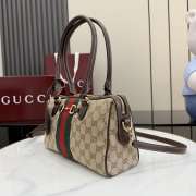 Uubags Gucci Borsetto medium boston bag in sand and dark brown GG canvas 28x15x10cm - 5