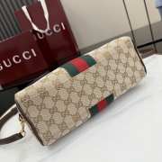 Uubags Gucci Borsetto medium boston bag in sand and dark brown GG canvas 28x15x10cm - 3