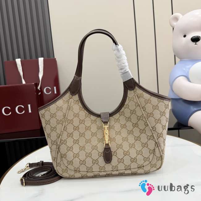 Uubags Gucci Mercato small tote bag in sand and brown GG canvas 26x23x11cm - 1