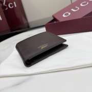 Uubags Gucci Lira bi-fold wallet dark brown leather 11x9cm - 4