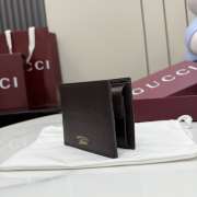 Uubags Gucci Lira bi-fold wallet dark brown leather 11x9cm - 3
