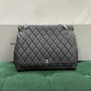 Uubags Balenciaga Crush Large Flap Bag in Black Quilted Calfskin with B Logo 36x10x30cm - 1