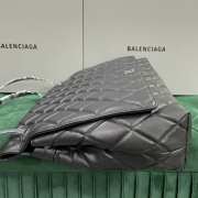 Uubags Balenciaga Crush Large Flap Bag in Black Quilted Calfskin with B Logo 36x10x30cm - 5