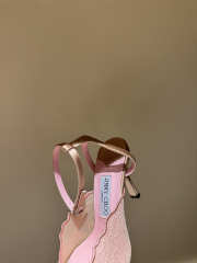 Uubags Faiz 100 Rose Jimmy Choo Lace Pumps with Metal Lace Detail in Rose / Light gold - 2