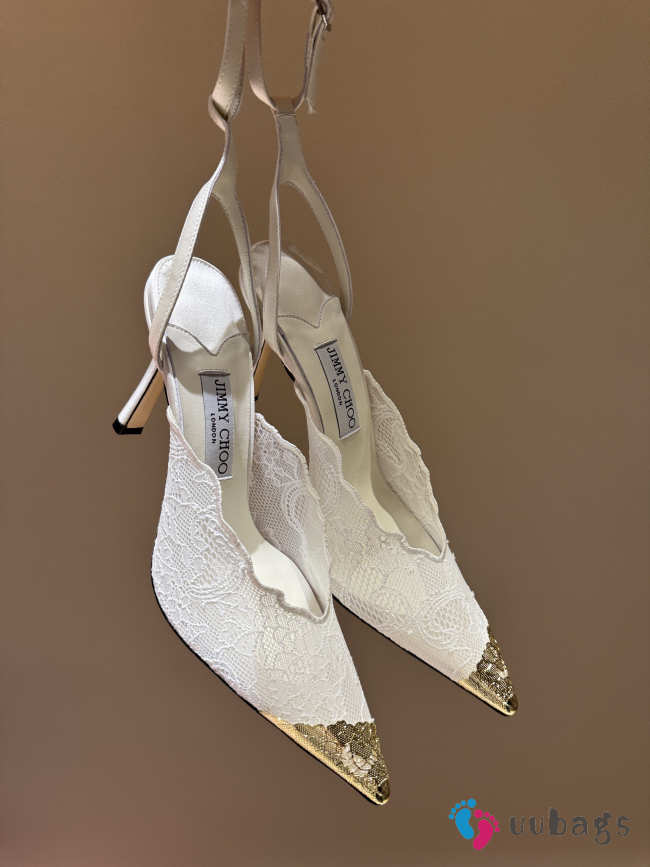Uubags Faiz 100 Ivory Jimmy Choo Lace Pumps - 1