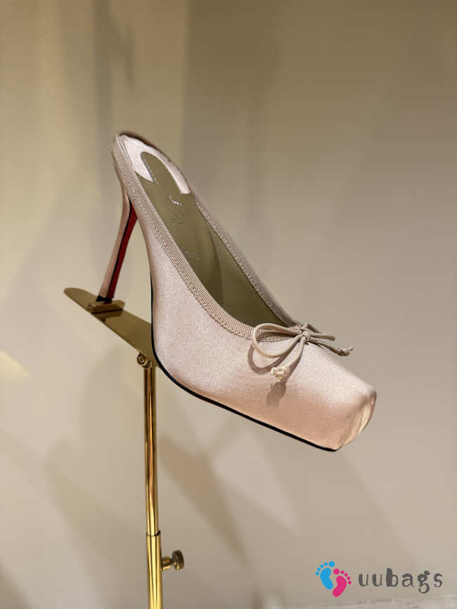Uubags Christian Louboutin Cassia Mule 85 Satin Pumps In Blush 10.5cm - 1