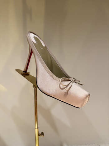 Uubags Christian Louboutin Cassia Mule 85 Satin Pumps In Blush 10.5cm