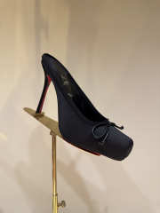 Uubags Christian Louboutin Cassia Mule 85 Satin Pumps In Black 10.5cm - 1