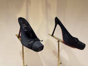 Uubags Christian Louboutin Cassia Mule 85 Satin Pumps In Black 10.5cm - 2