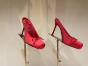 Uubags Christian Louboutin Cassia Mule 85 Satin Pumps In Red 10.5cm - 6