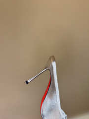 Uubags Christian Louboutin Cassia mule in laminated lamb nappa leather silver 10cm - 5