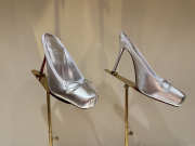 Uubags Christian Louboutin Cassia mule in laminated lamb nappa leather silver 10cm - 3