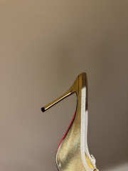 Uubags Christian Louboutin Cassia mule in laminated lamb nappa leather gold 10cm - 4