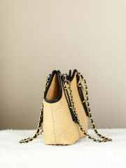 Uubags Chanel Shopping Bag Braided Raffia, Calfskin & Gold-Tone Metal In Beige 28x20x7cm - 3