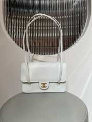 Uubags Chanel Small Flap Bag Grained Shiny Calfskin & Gold-Tone Metal In White 15x22x7cm - 1